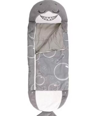 New Happy Nappers Gray Shark  Sleep Sack with Hood - Plush Nap Pod